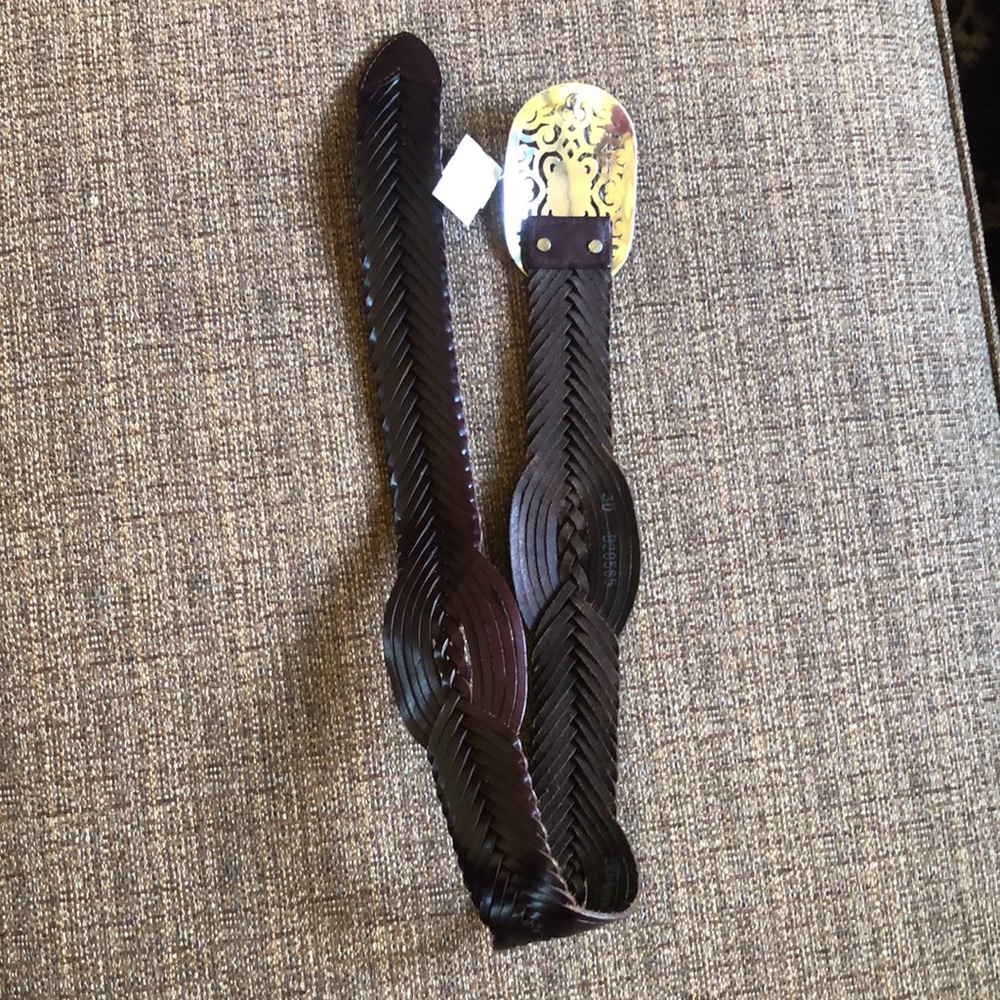 Brighton Brown Belt with Silver and Blue Buckle - Picture 5 of 10